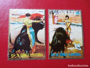Selos: *guinea ecuatorial, 1975, la corrida, 2 sellos usados